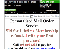 Tablet Screenshot of banksvilledesignerfabrics.com